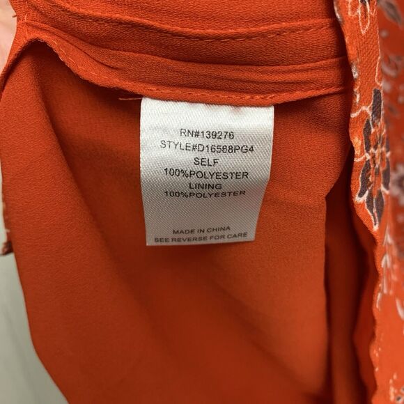 Daniel Rainn Orange Sleeveless Floral Top XS NWT - Picture 3 of 4